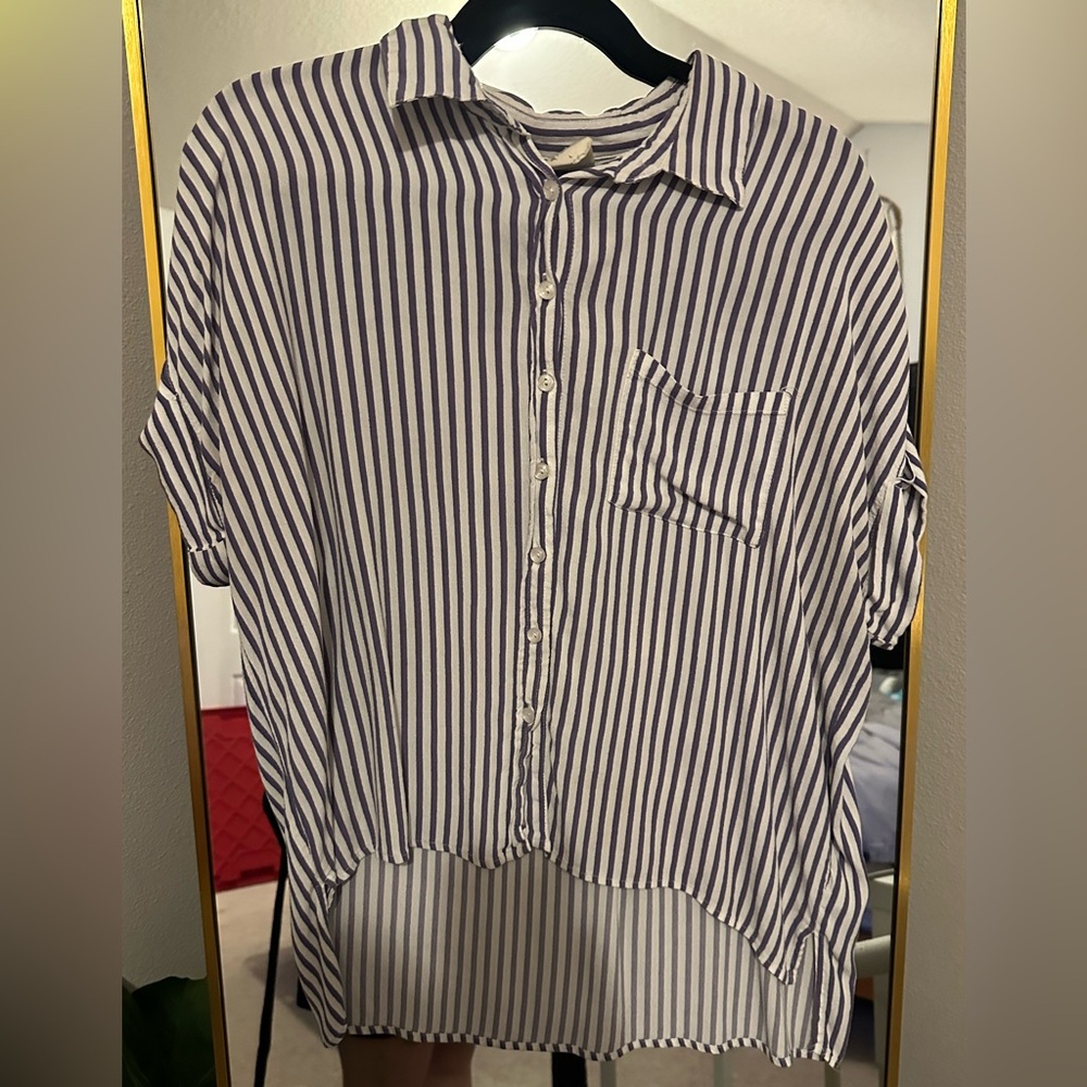 Striped button down